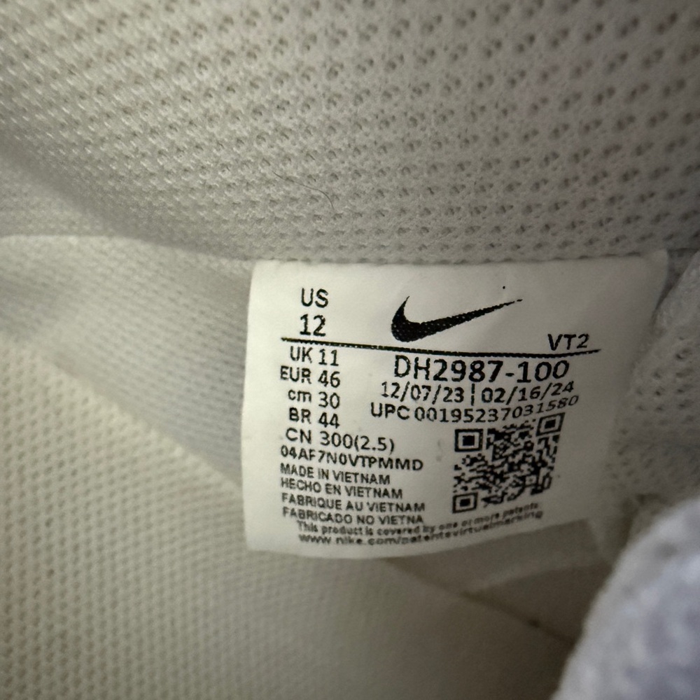 Nike | Men's Court Vision Low Next Nature Shoes All-White Sneakers Size 12 - Picture 9 of 9